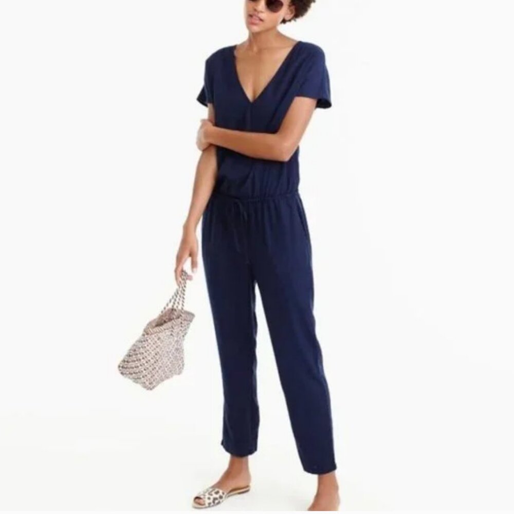 J. Crew Relaxed Jumpsuit in Tencel-Linen